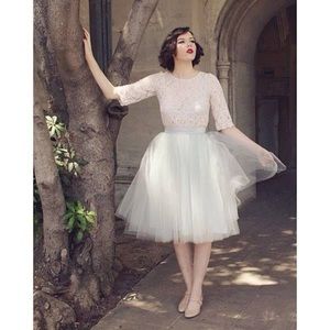 Alexandra Greco Off-White Tulle Skirt